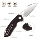 FerraMonster Glideman CP FM23003CP-B – 3.05" Satin 154CM Blade, Red Micarta Liner Lock EDC Knife