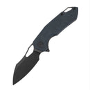 FerraMonster Glideman CP FM23003CP-C – 3.05" Black Stonewash 154CM Blade, Blue Micarta Liner Lock EDC Knife