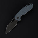 FerraMonster Glideman CP FM23003CP-C – 3.05" Black Stonewash 154CM Blade, Blue Micarta Liner Lock EDC Knife