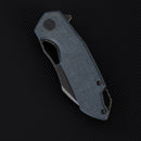 FerraMonster Glideman CP FM23003CP-C – 3.05" Black Stonewash 154CM Blade, Blue Micarta Liner Lock EDC Knife