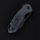 FerraMonster Glideman CP FM23003CP-C – 3.05" Black Stonewash 154CM Blade, Blue Micarta Liner Lock EDC Knife
