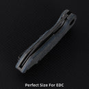 FerraMonster Glideman CP FM23003CP-C – 3.05" Black Stonewash 154CM Blade, Blue Micarta Liner Lock EDC Knife