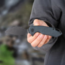 FerraMonster Glideman CP FM23003CP-C – 3.05" Black Stonewash 154CM Blade, Blue Micarta Liner Lock EDC Knife