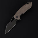 FerraMonster Glideman CP FM23003CP-D – 3.05" Black Stonewash 154CM Blade, OD Green Micarta Liner Lock Knife