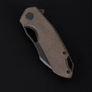 FerraMonster Glideman CP FM23003CP-D – 3.05" Black Stonewash 154CM Blade, OD Green Micarta Liner Lock Knife