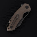 FerraMonster Glideman CP FM23003CP-D – 3.05" Black Stonewash 154CM Blade, OD Green Micarta Liner Lock Knife