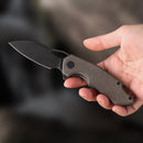 FerraMonster Glideman CP FM23003CP-D – 3.05" Black Stonewash 154CM Blade, OD Green Micarta Liner Lock Knife