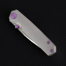 FerraMonster Kroma FM23008-A – 2.95" Satin Elmax Folding Knife, Grey Titanium Handle, Frame Lock Gentleman’s EDC