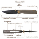 FerraMonster Kroma FM23008-C – 2.95" Black Stonewash Elmax Folding Knife, Bronze Stonewash Titanium Handle, Frame Lock Gentleman’s EDC