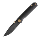 FerraMonster Kroma FM23008-D – 2.95" Black Elmax Folding Knife, Titanium Handle, Frame Lock Gentleman’s EDC