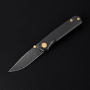 FerraMonster Kroma FM23008-D – 2.95" Black Elmax Folding Knife, Titanium Handle, Frame Lock Gentleman’s EDC