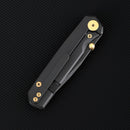 FerraMonster Kroma FM23008-D – 2.95" Black Elmax Folding Knife, Titanium Handle, Frame Lock Gentleman’s EDC