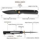 FerraMonster Kroma FM23008-D – 2.95" Black Elmax Folding Knife, Titanium Handle, Frame Lock Gentleman’s EDC