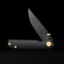 FerraMonster Kroma FM23008-D – 2.95" Black Elmax Folding Knife, Titanium Handle, Frame Lock Gentleman’s EDC