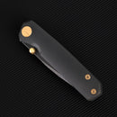 FerraMonster Kroma FM23008-D – 2.95" Black Elmax Folding Knife, Titanium Handle, Frame Lock Gentleman’s EDC