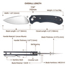 FerraMonster Spectrum CP FM23004CP-C – 3.31" Stonewashed 154CM Blade, Blue Micarta Crossbar Lock EDC Knife