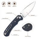 FerraMonster Spectrum CP FM23004CP-C – 3.31" Stonewashed 154CM Blade, Blue Micarta Crossbar Lock EDC Knife