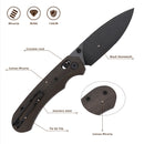 FerraMonster Spectrum CP FM23004CP-D – 3.31" Black Stonewash 154CM Blade, OD Green Micarta Crossbar Lock Knife