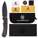 FerraMonster Spectrum CP FM23004CP-D – 3.31" Black Stonewash 154CM Blade, OD Green Micarta Crossbar Lock Knife