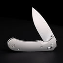 FerraMonster Spectrum FM23004-A – 3.31" Satin M390 Blade, Grey Titanium Crossbar Lock EDC Knife