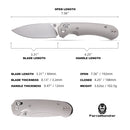 FerraMonster Spectrum FM23004-A – 3.31" Satin M390 Blade, Grey Titanium Crossbar Lock EDC Knife