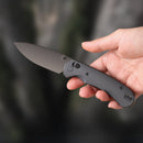 FerraMonster Spectrum FM23004-B – 3.31" Black DLC M390 Blade, Black Titanium Crossbar Lock EDC Knife