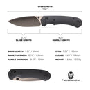 FerraMonster Spectrum FM23004-B – 3.31" Black DLC M390 Blade, Black Titanium Crossbar Lock EDC Knife
