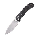 FerraMonster Spectrum FM23004-C – 3.31" Satin M390 Blade, Black Marble Carbon Fiber Crossbar Lock Knife