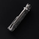 FerraMonster Spectrum FM23004-C – 3.31" Satin M390 Blade, Black Marble Carbon Fiber Crossbar Lock Knife