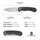 FerraMonster Spectrum FM23004-C – 3.31" Satin M390 Blade, Black Marble Carbon Fiber Crossbar Lock Knife