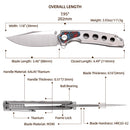 FerraMonster Valken FM23005-A – 3.46" M390 Belt Satin Clip Point Blade, Titanium Frame Lock with Nebula FatCarbon Inlay