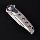 FerraMonster Valken FM23005-A – 3.46" M390 Belt Satin Clip Point Blade, Titanium Frame Lock with Nebula FatCarbon Inlay