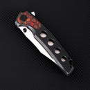 FerraMonster Valken FM23005-C – 3.46" M390 Belt Satin Clip Point Blade, Titanium Frame Lock with Mars FatCarbon Inlay
