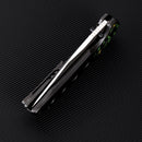 FerraMonster Valken FM23005-D – 3.46" M390 Belt Satin Clip Point Blade, Titanium Frame Lock with Toxic Storm FatCarbon Inlay