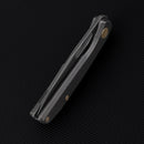 FerraMonster Xandros FM23007-B – 3.23" Black Stonewash S90V Folding Knife, Black Titanium Handle, Frame Lock EDC