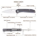 FerraMonster Xandros FM23007-C – 3.23" S90V Folding Knife, Tiger Stripe Flamed Titanium Handle, Frame Lock EDC