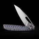FerraMonster Xandros FM23007-C – 3.23" S90V Folding Knife, Tiger Stripe Flamed Titanium Handle, Frame Lock EDC