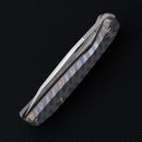 FerraMonster Xandros FM23007-C – 3.23" S90V Folding Knife, Tiger Stripe Flamed Titanium Handle, Frame Lock EDC