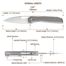 FerraMonster Xandros FM23007-A – 3.23" Hand Rubbed Satin S90V Folding Knife, Bead Blast Stonewash Titanium Handle, Frame Lock