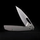 FerraMonster Xandros FM23007-A – 3.23" Hand Rubbed Satin S90V Folding Knife, Bead Blast Stonewash Titanium Handle, Frame Lock