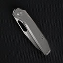 FerraMonster Xandros FM23007-A – 3.23" Hand Rubbed Satin S90V Folding Knife, Bead Blast Stonewash Titanium Handle, Frame Lock
