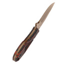 Tenable Tiny Dancer G014A2 – 3.17" Rose Gold Coated D2 Drop Point Blade, Black & Red G-mascus Handle, Fixed Blade EDC Knife