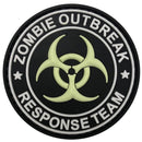 Zombie Outbreak Response Team Glow Morale Patch G-ZOR front view – 2.36″ round glow-in-the-dark biohazard 3D PVC patch