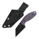 Kansept Siafu G016A1 front view – 2.41" blackwash D2 wharncliffe fixed blade knife