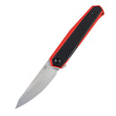 Kansept Integra T1042A3 – 3.63" Stonewashed 154CM Drop Point Blade, Red & Black G10 Handle, Liner Lock – Designed by JK Knives