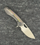 Gecko Customz Knifeworks Sikorae V2 – 3.04" MagnaCut Flipper w/ Black PVD Ti & Flo Party Inlay