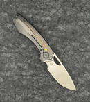 Gecko Customz Knifeworks Sikorae V2 – 3.04" MagnaCut Non Flipper w/ Black PVD Titanium & Flo Party Inlay