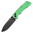 Tenable Kryo T1001V1 – 3.58" Blackwash 14C28N Blade, Green Anodized Aluminum Handle with Liner Lock