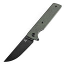 Tenable Anomaly T2038A2 – 3.14" Blackwash Nitro-V Drop Point Blade, Green Micarta Handle with Liner Lock