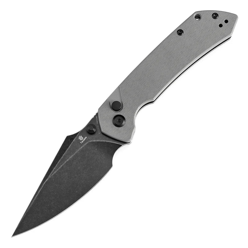 Tenable Fenrir T1034F3 – 3.45" Blackwash 14C28N Blade, Grey G10 Handle